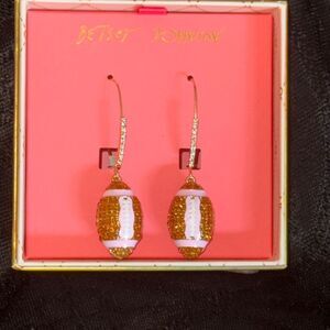 Betsy Johnson rhinestone football earrings